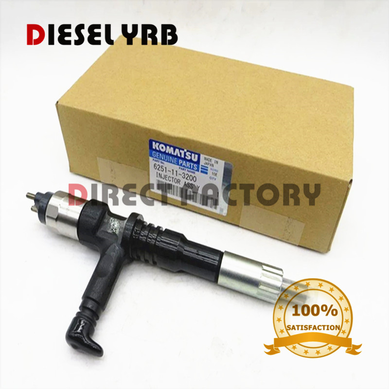 GENUINE AND BRAND NEW COMMON RAIL FUEL INJECTOR 095000-6640, 6251-11-3200, 6251-11-3201 FOR SAA6D125E-5 ENGINE